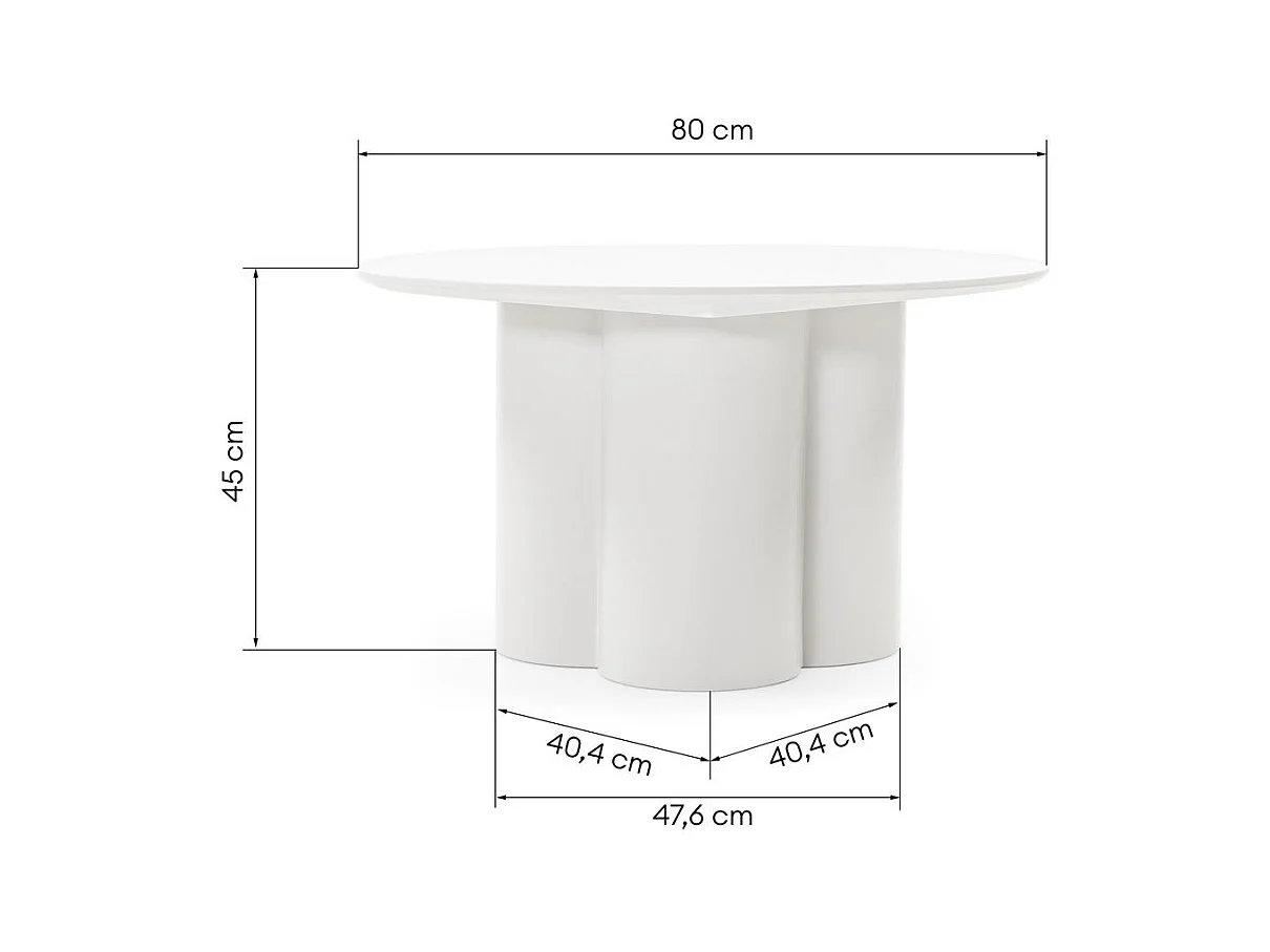 Table basse 80x80x45 cm Gris clair Lavano