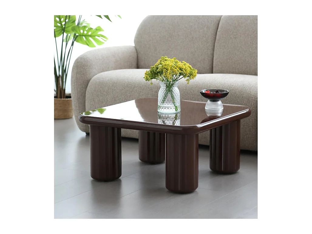 Table basse 70x70x34 cm marron Murien