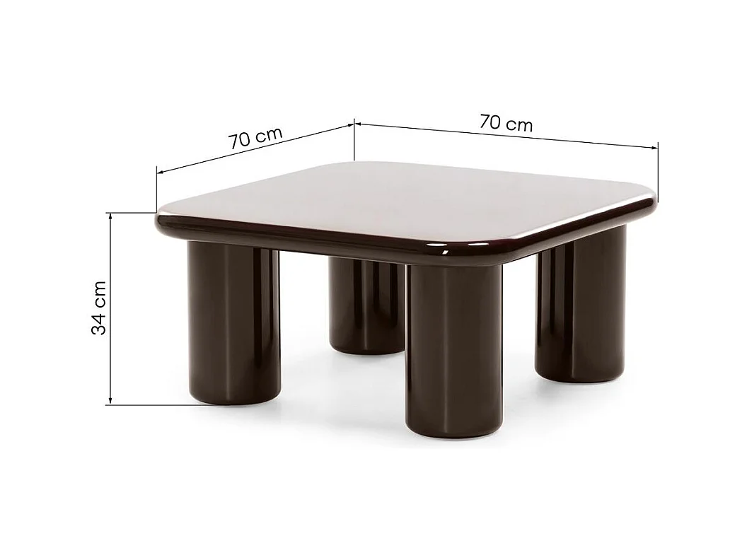 Table basse 70x70x34 cm marron Murien