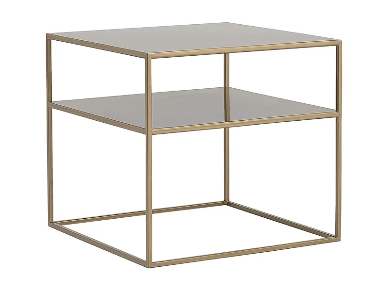Couchtisch 50x50x45 cm gold Tensio 2 Etagen Metall