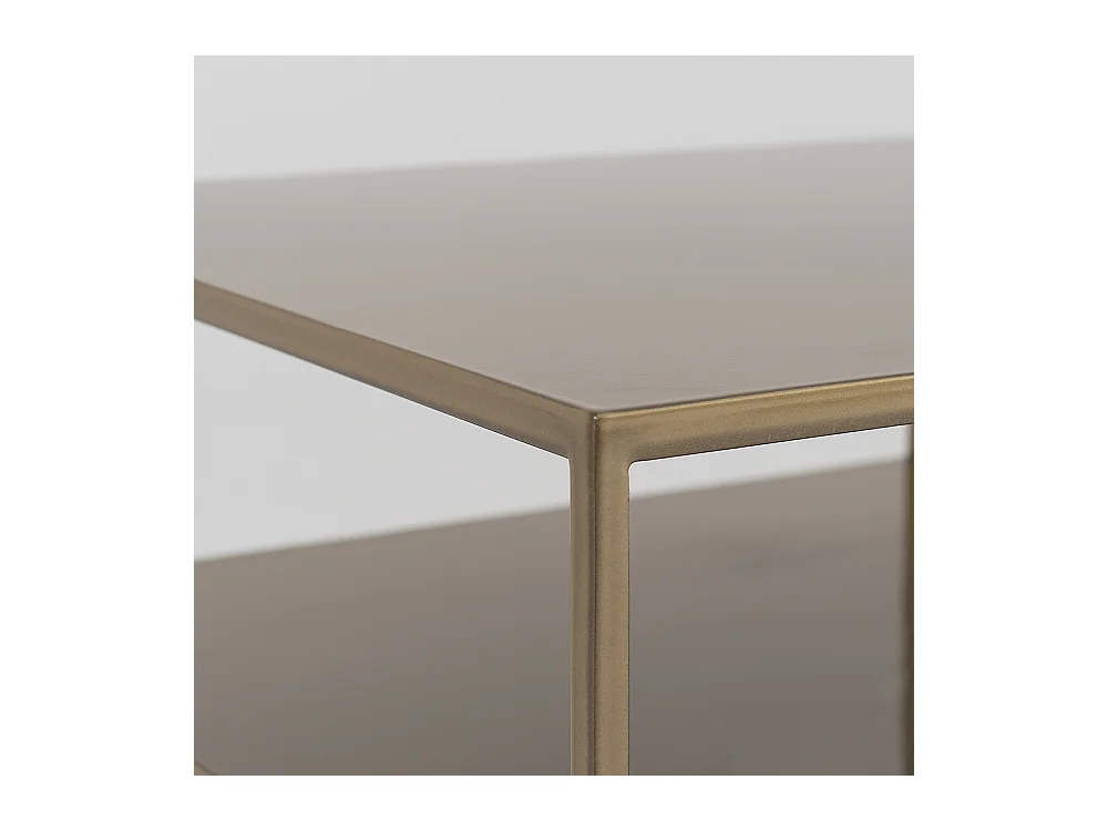 Table basse 50x50x45 cm or tensio 2 étages métal