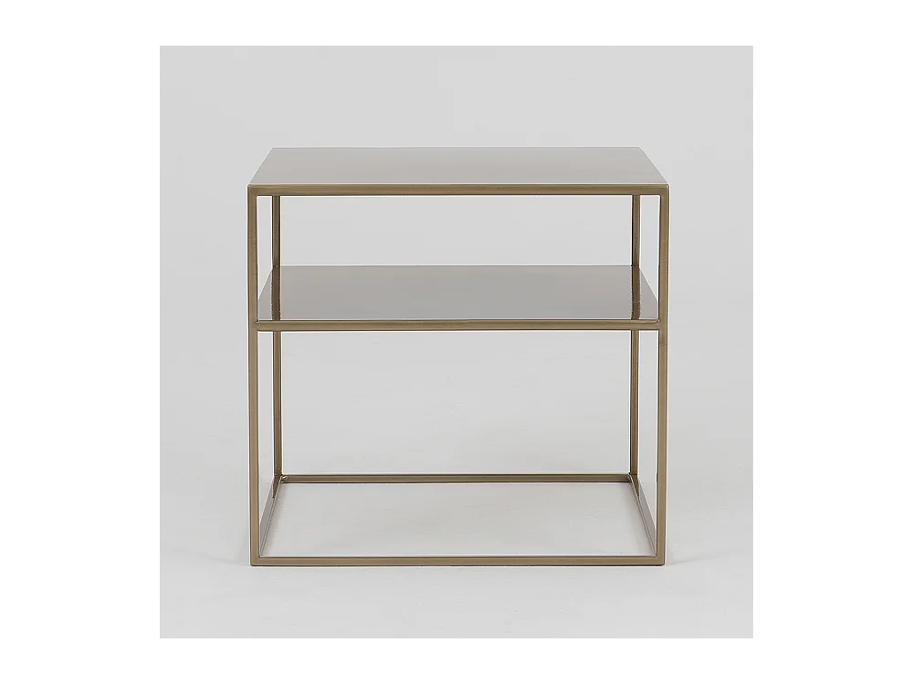 Couchtisch 50x50x45 cm gold Tensio 2 Etagen Metall