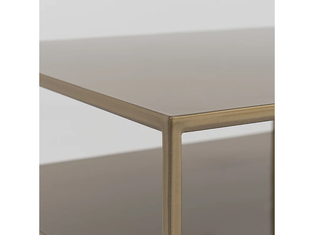 Table basse 50x50x45 cm or tensio 2 étages métal