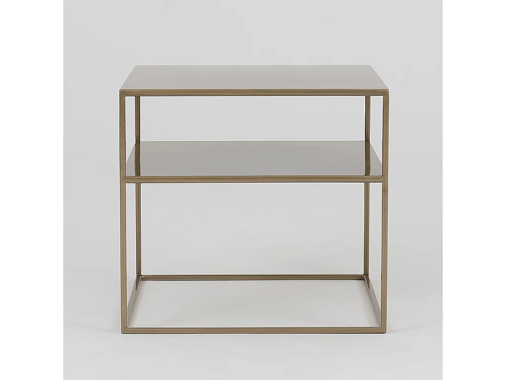 Table basse 50x50x45 cm or tensio 2 étages métal