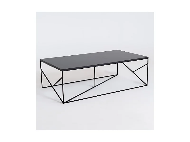 Table basse 80x140x45 cm noir élégant basique