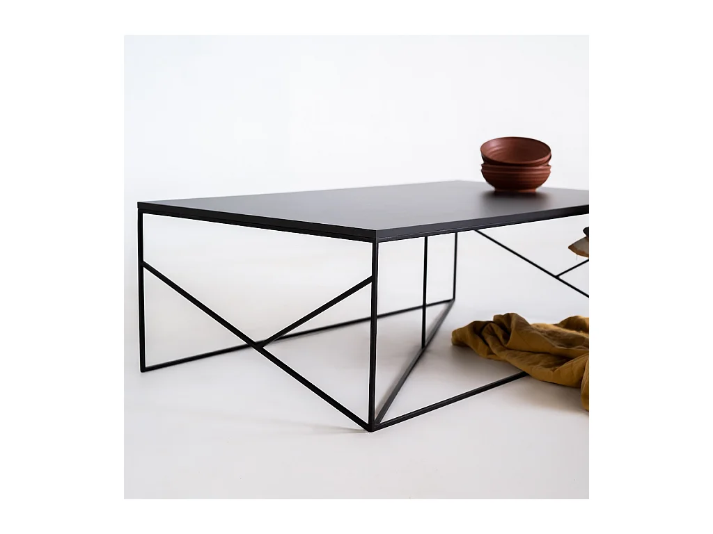 Couchtisch 80x140x45 cm schwarz fancy basic