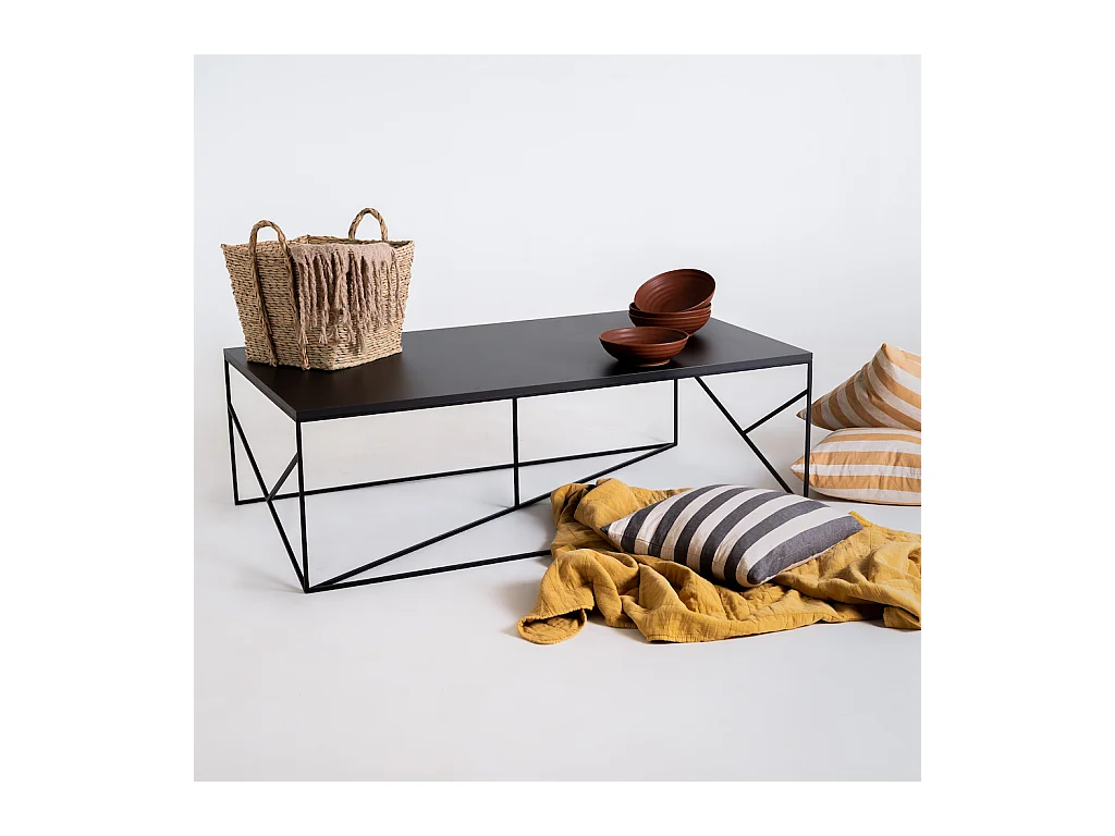 Couchtisch 80x140x45 cm schwarz fancy basic