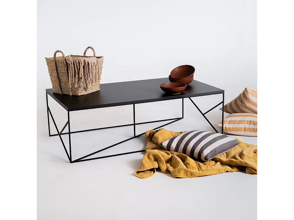 Couchtisch 80x140x45 cm schwarz fancy basic