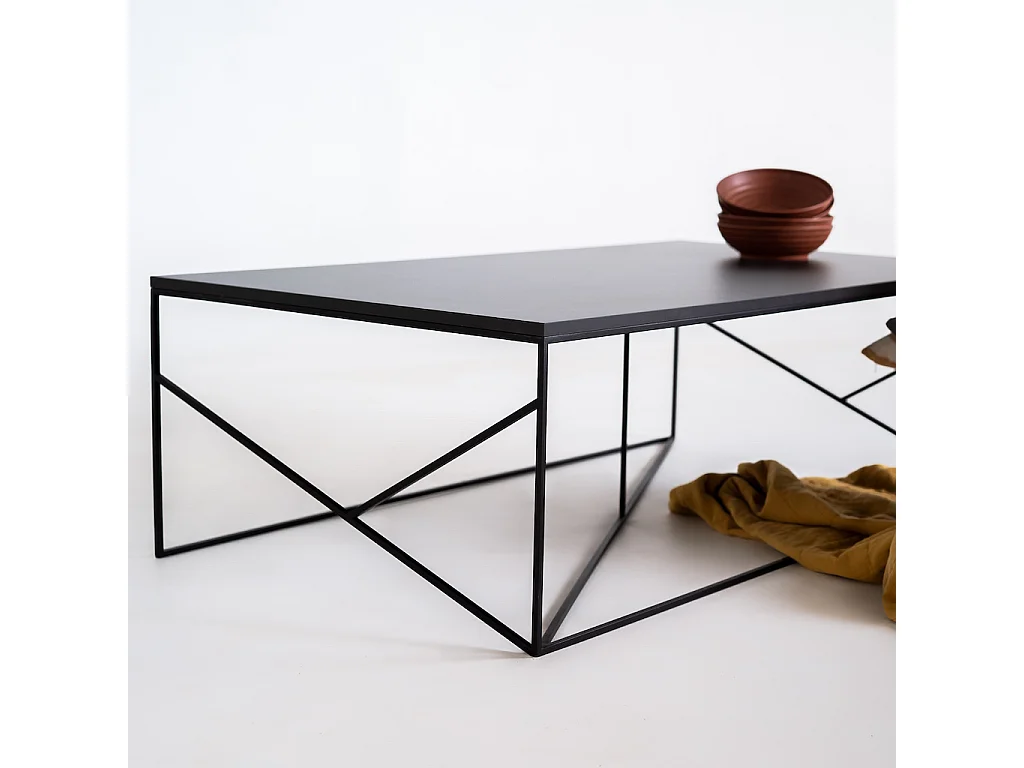 Couchtisch 80x140x45 cm schwarz fancy basic