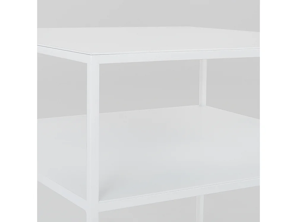 Couchtisch 50x50x45 cm weiß Tensio 2 Ebenen Metall 50