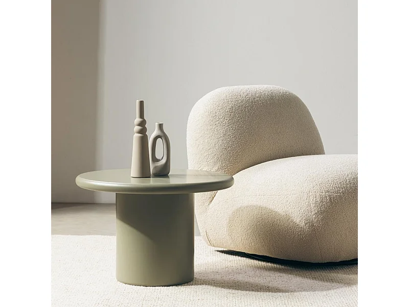 Salontafel 60x60x40 cm olijfgroen harp