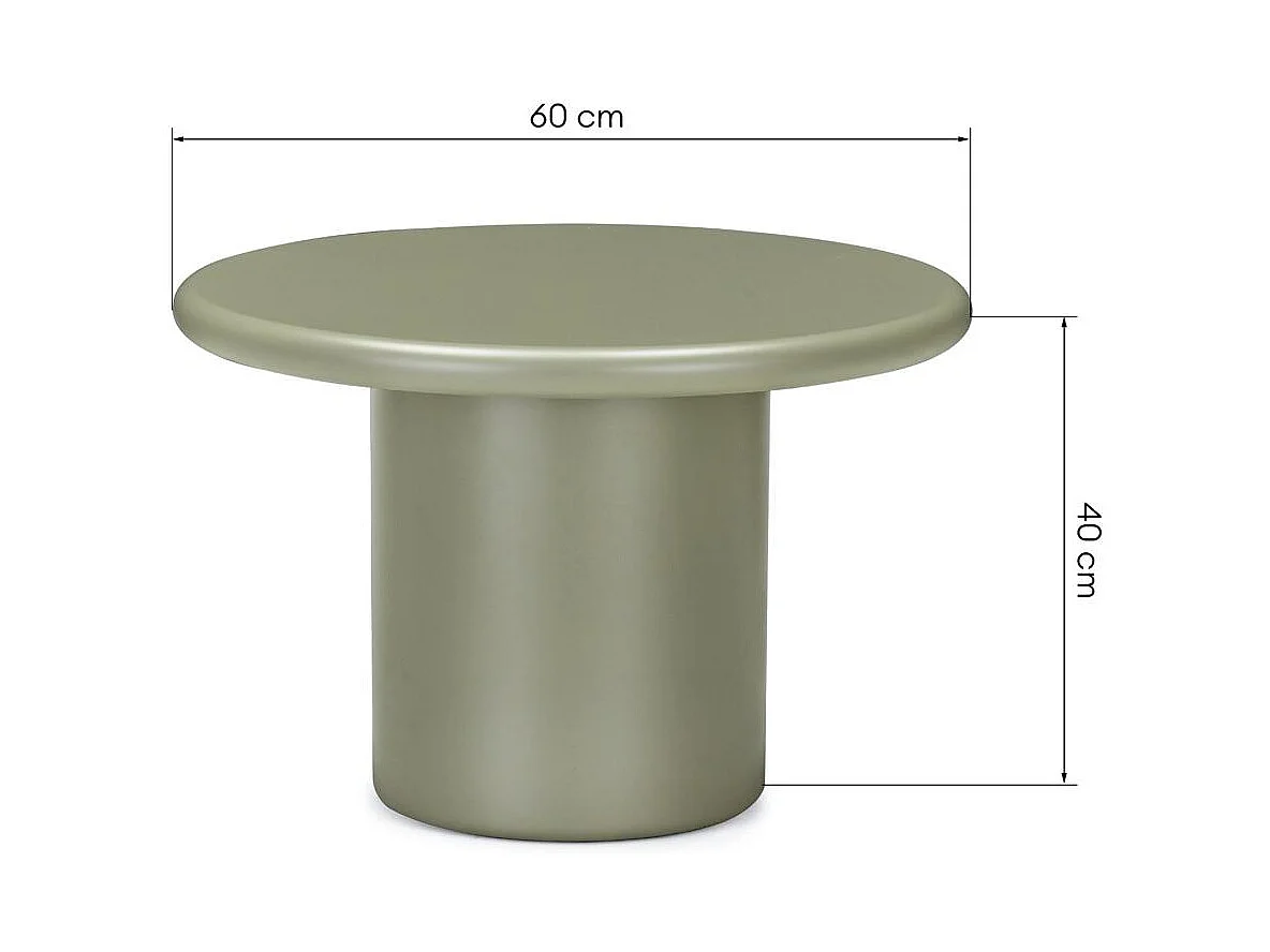Mesa de centro 60x60x40 cm olive harp