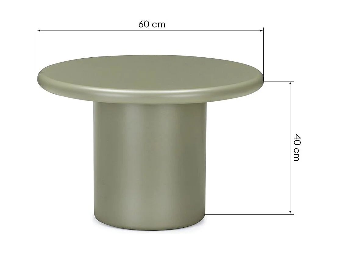Mesa de centro 60x60x40 cm olive harp
