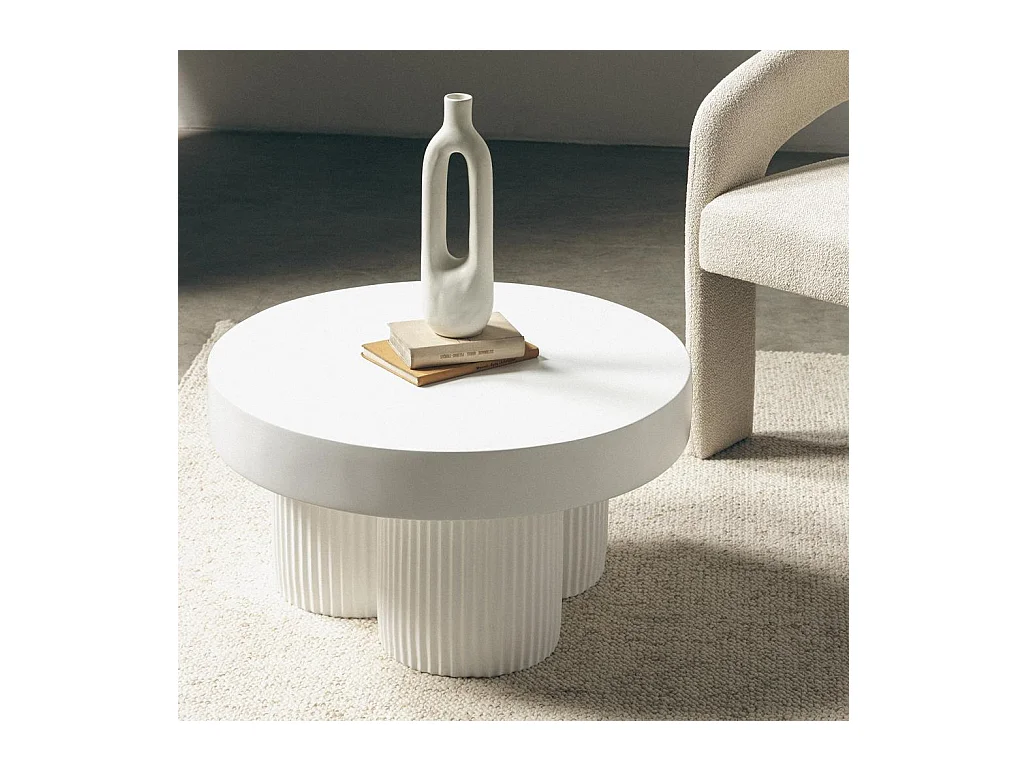 Couchtisch 70x70x38 cm Off-White Rigato