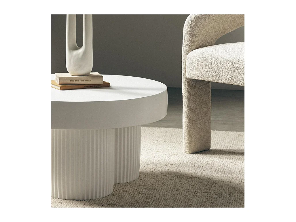 Couchtisch 70x70x38 cm Off-White Rigato