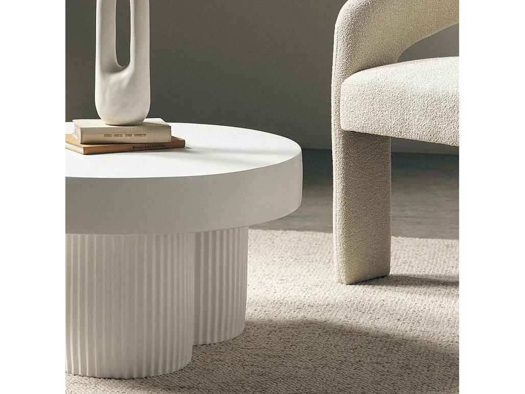 Couchtisch 70x70x38 cm Off-White Rigato