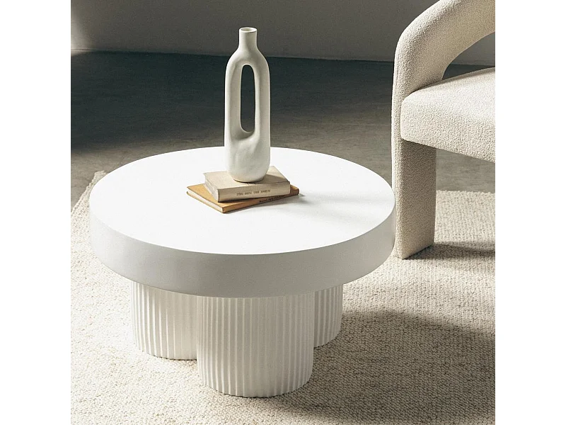 Salontafel 70x70x38 cm off-white rigato