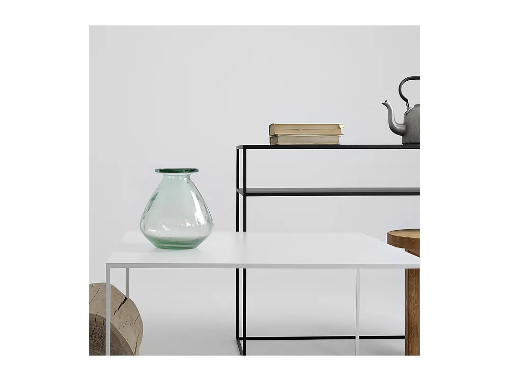 Tavolino da caffè 0,8x0,8x0,45 m bianco tensio metallo 80