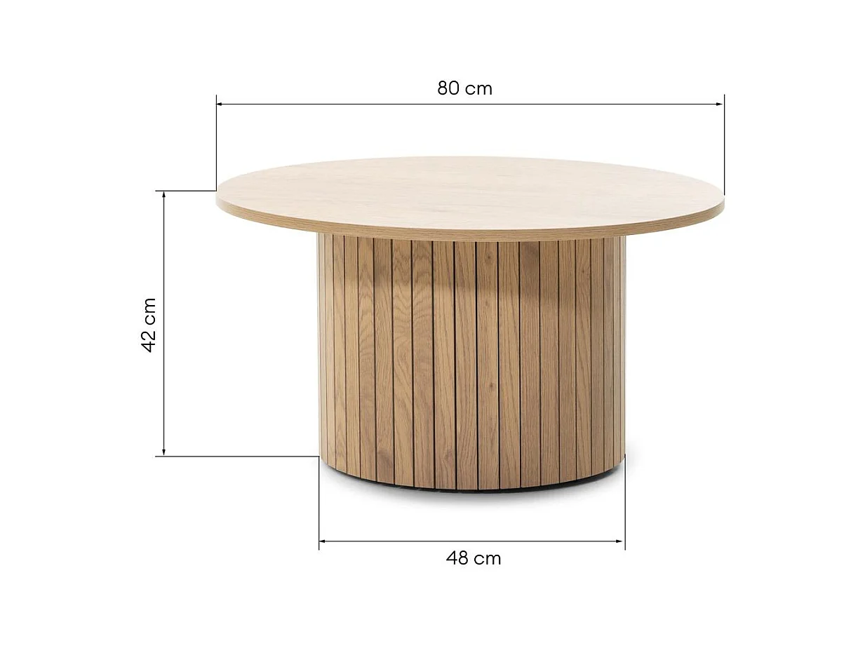 Table basse 80x80x42 cm Chêne Unanime