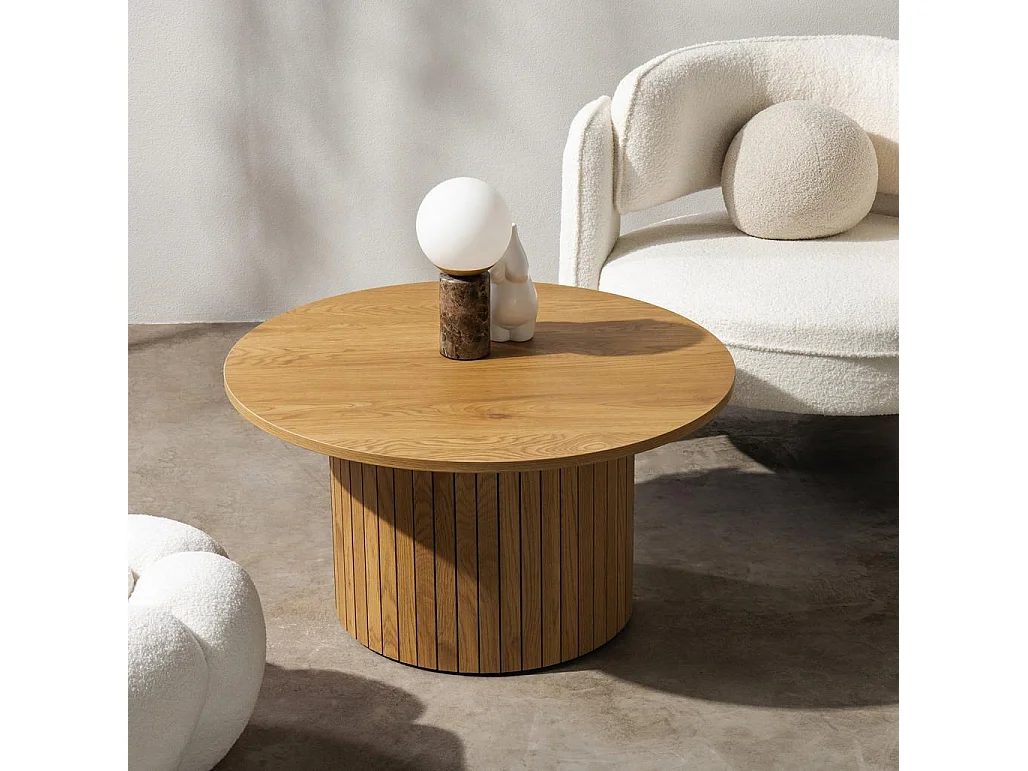 Table basse 80x80x42 cm Chêne Unanime