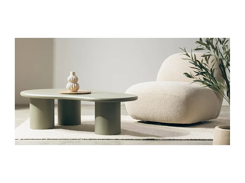 Salontafel 130x80x34 cm olijfgroen NUBE