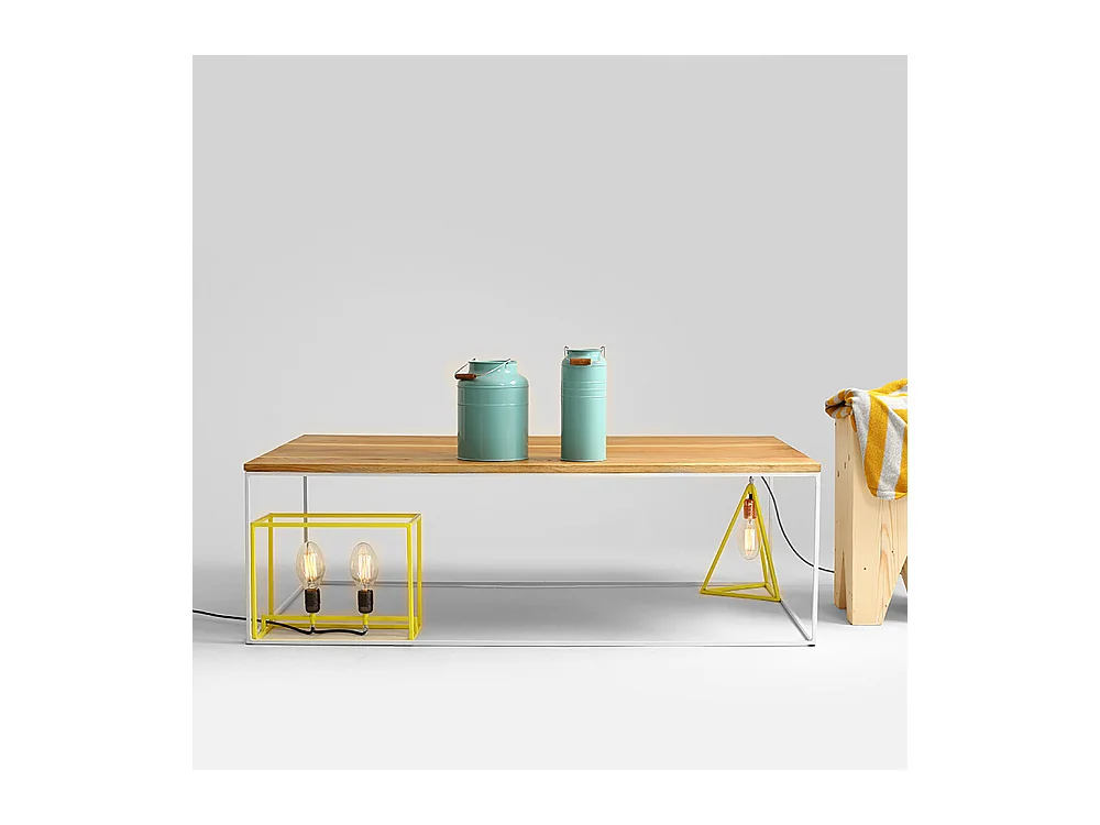 Couchtisch 100x60x45 cm Weißes Tensio-Holz