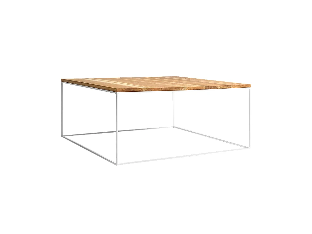 Table basse 100x100x45 cm blanche Tensio Bois