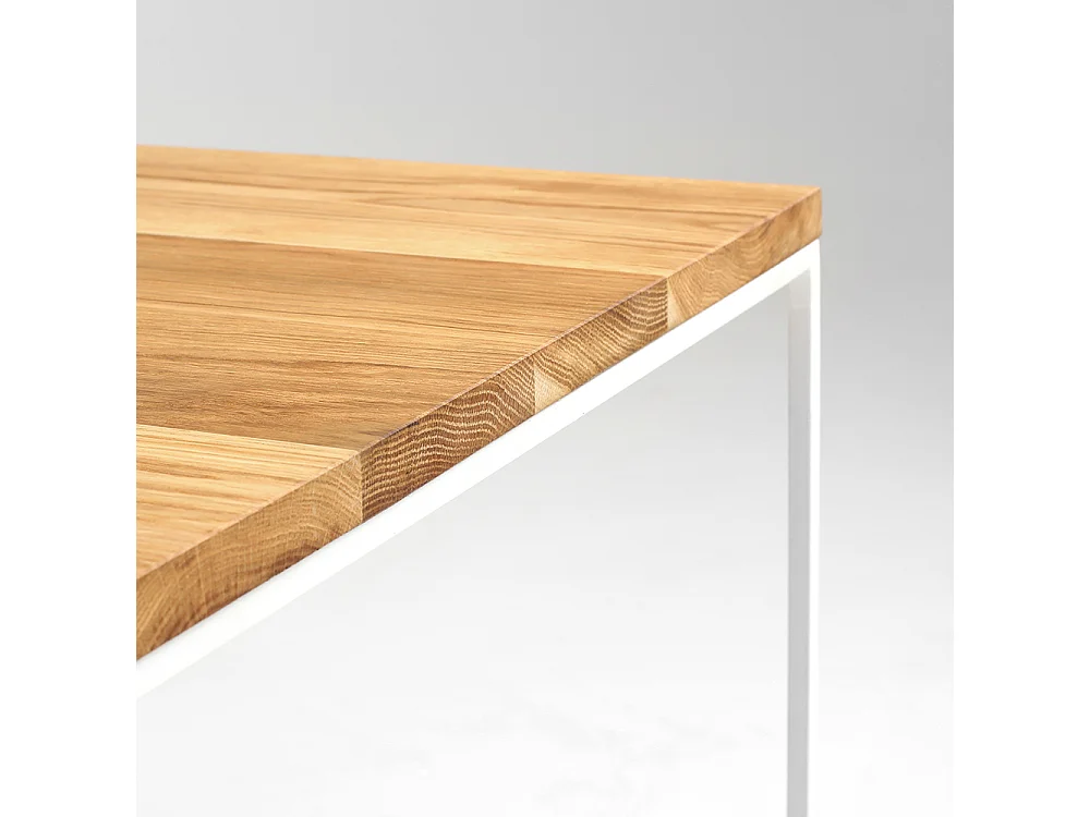 Table basse 100x100x45 cm blanche Tensio Bois