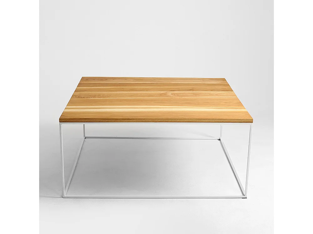 Table basse 100x100x45 cm blanche Tensio Bois