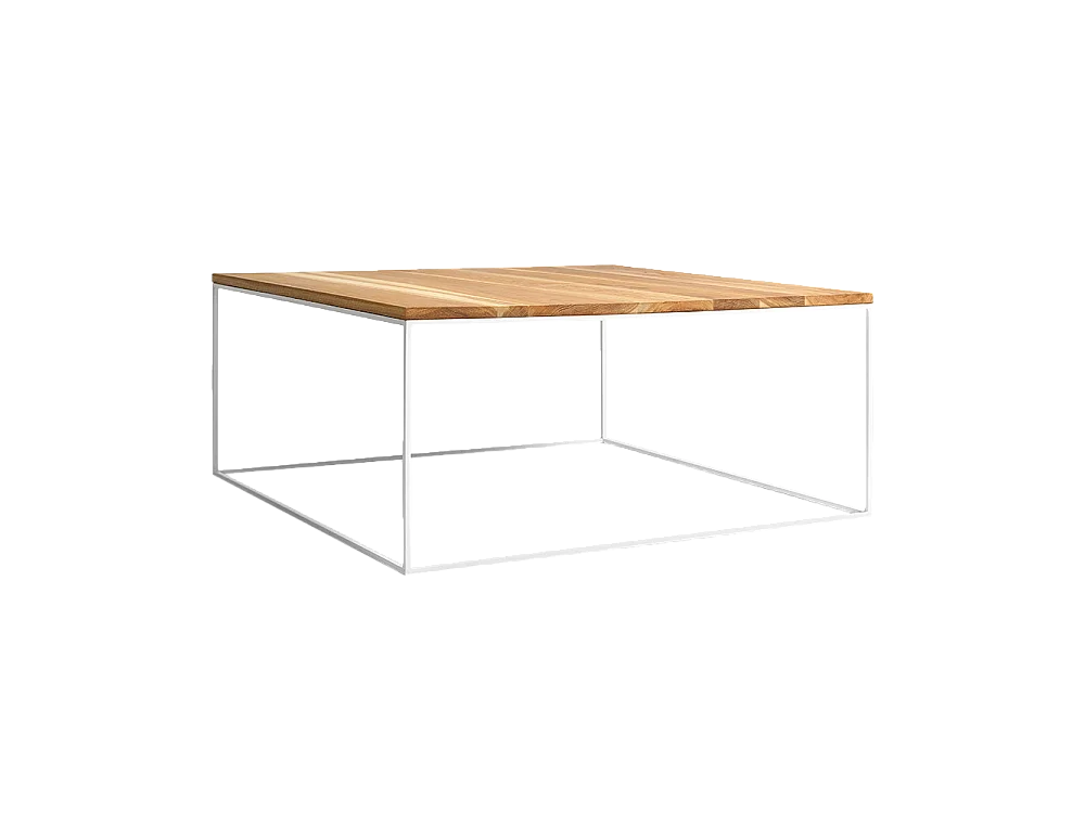 Table basse 100x100x45 cm blanche Tensio Bois