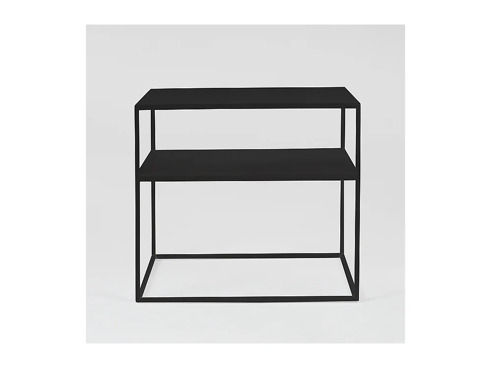 Table basse 0,5x0,5x0,45 m noire tensio 2 étages métal 50