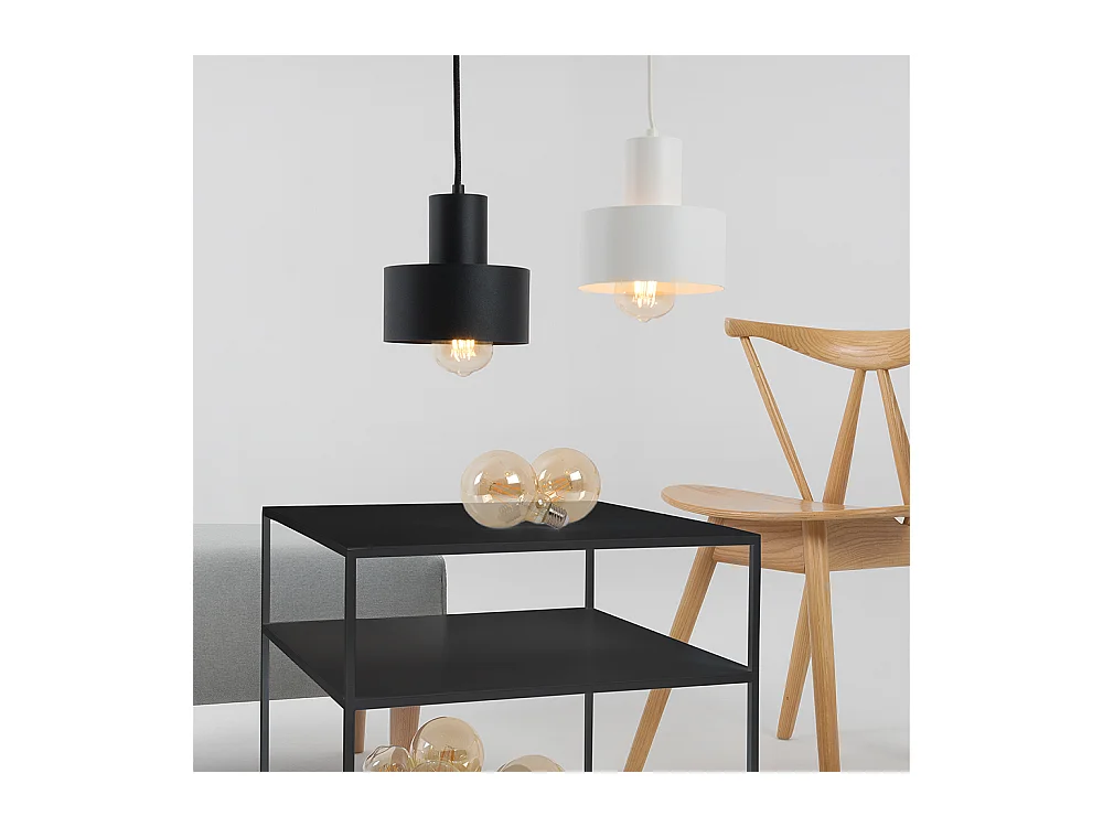 Table basse 0,5x0,5x0,45 m noire tensio 2 étages métal 50