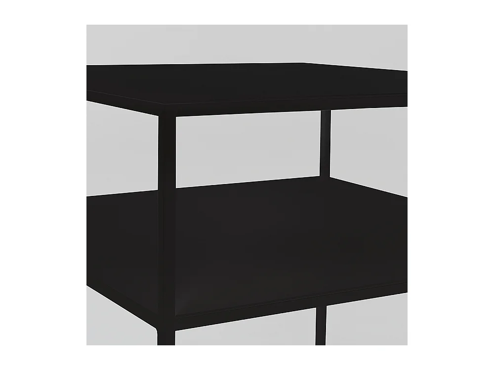 Couchtisch 0,5x0,5x0,45 m schwarz Tensio 2 Ebenen Metall 50