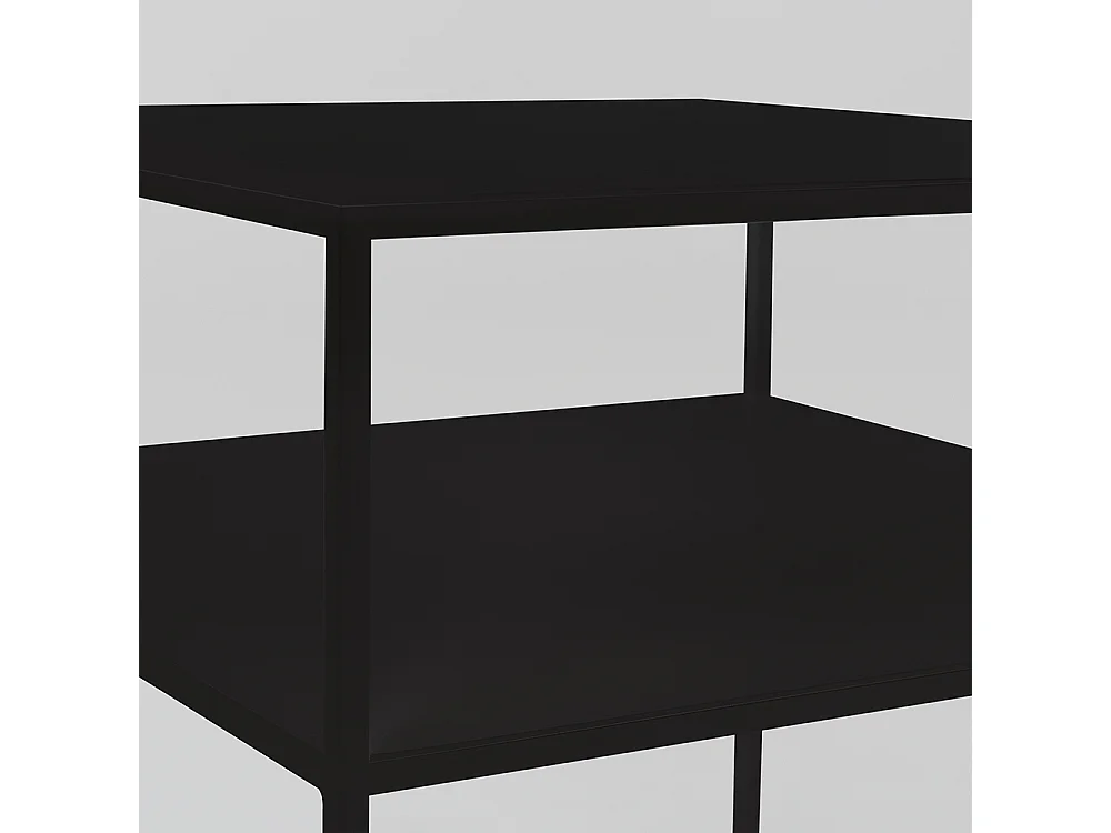 Table basse 0,5x0,5x0,45 m noire tensio 2 étages métal 50