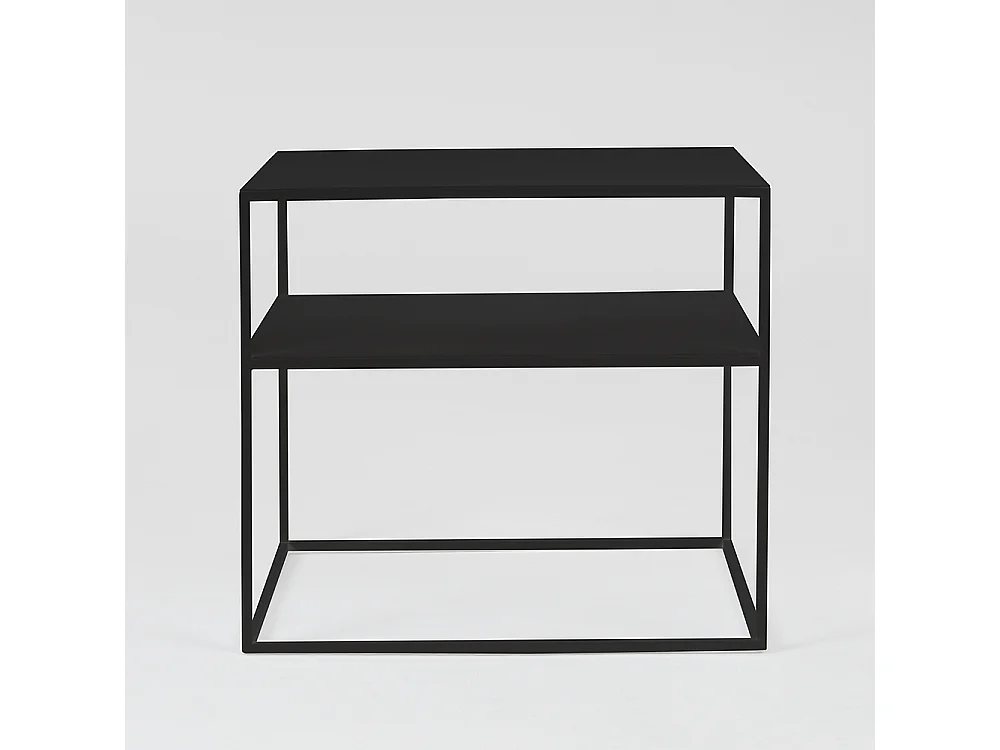 Table basse 0,5x0,5x0,45 m noire tensio 2 étages métal 50