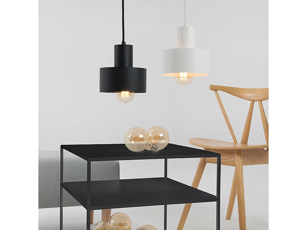 Table basse 0,5x0,5x0,45 m noire tensio 2 étages métal 50