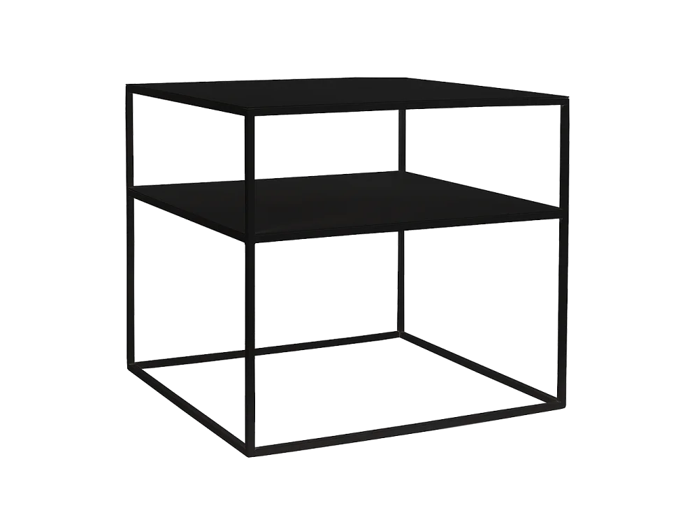 Couchtisch 0,5x0,5x0,45 m schwarz Tensio 2 Ebenen Metall 50