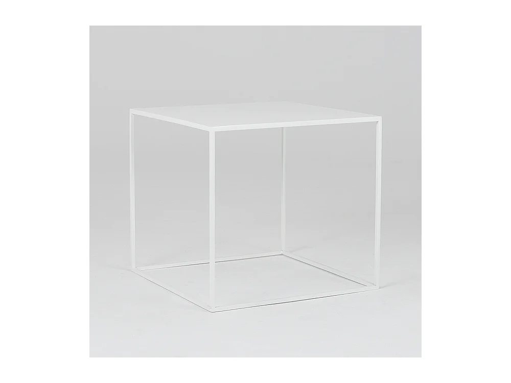 Tavolino da caffè 0,5x0,5x0,45 m bianco metallo tensio 50