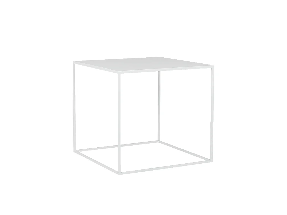Tavolino da caffè 0,5x0,5x0,45 m bianco metallo tensio 50