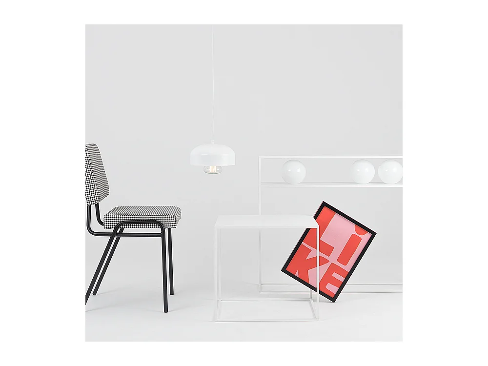 Tavolino da caffè 0,5x0,5x0,45 m bianco metallo tensio 50