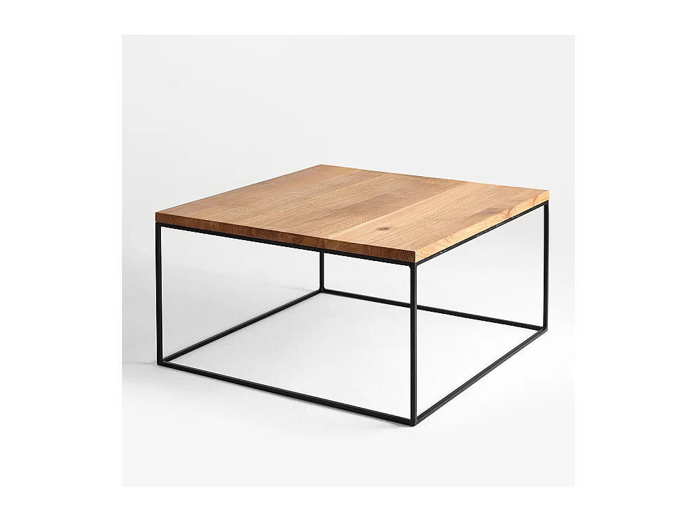 Salontafel 80x80x45 cm Zwart Tensio massief hout