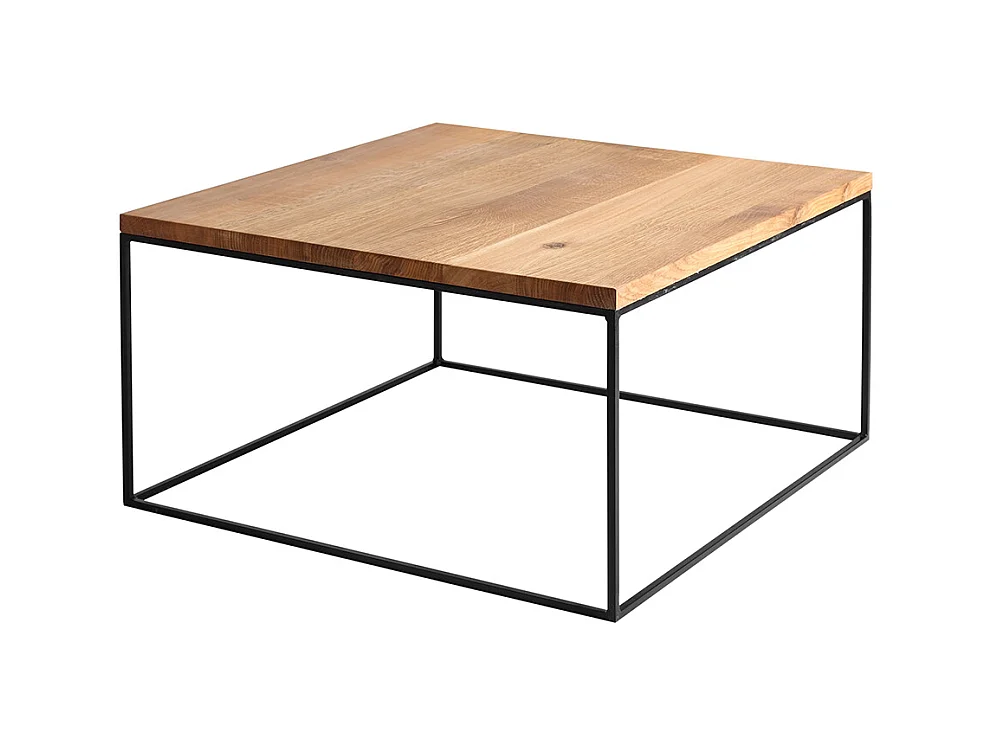 Couchtisch 80x80x45 cm Schwarz Tensio Massivholz