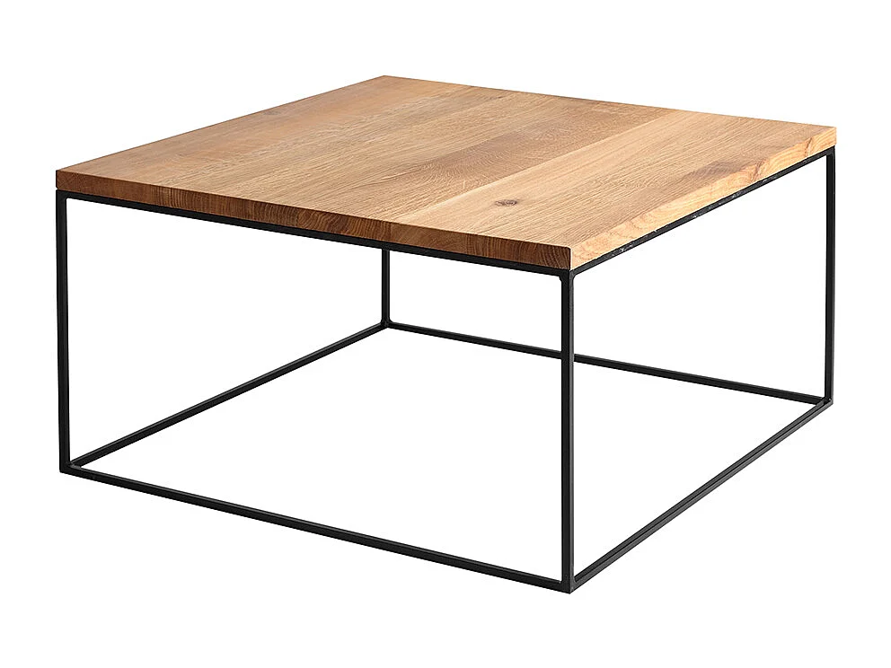 Salontafel 80x80x45 cm Zwart Tensio massief hout