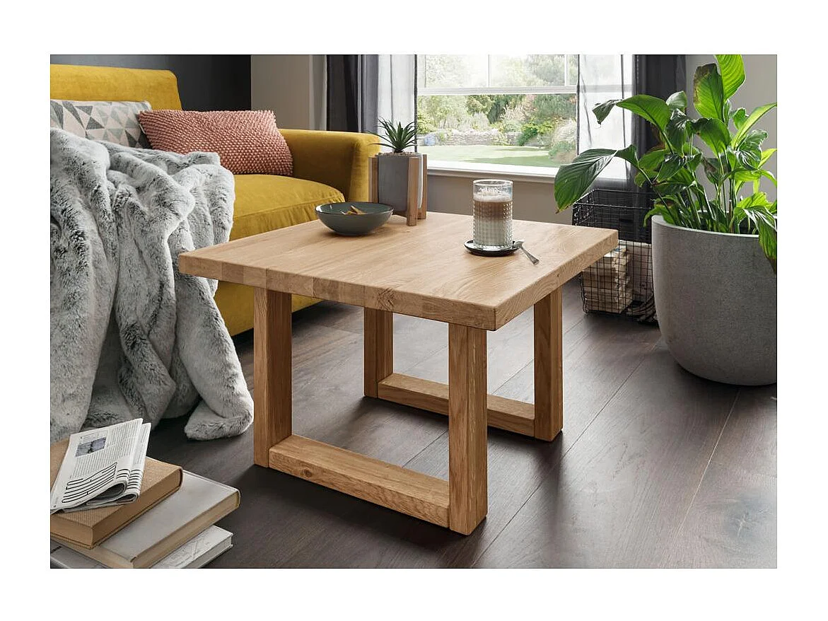 Table basse 70x70x45 cm Chêne huilé Robusto WZ-169