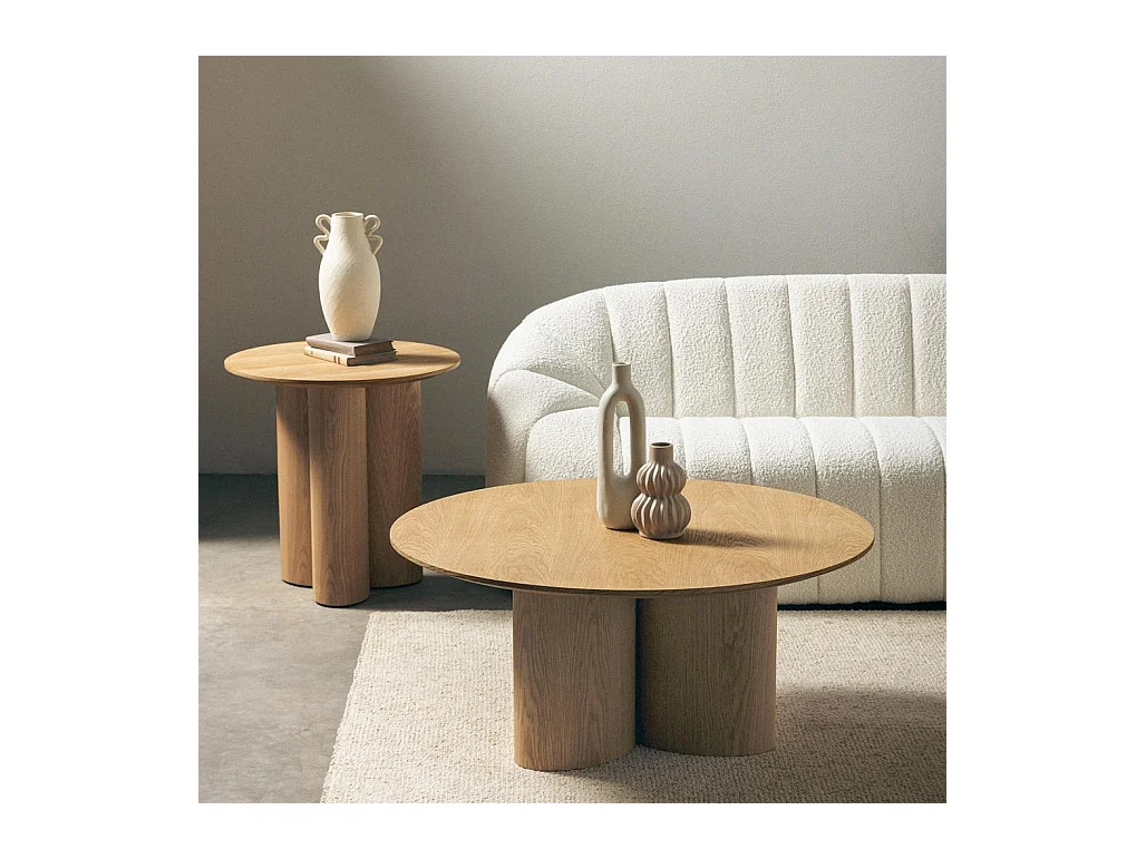 Table basse 100x100x44,5 cm chêne Naora