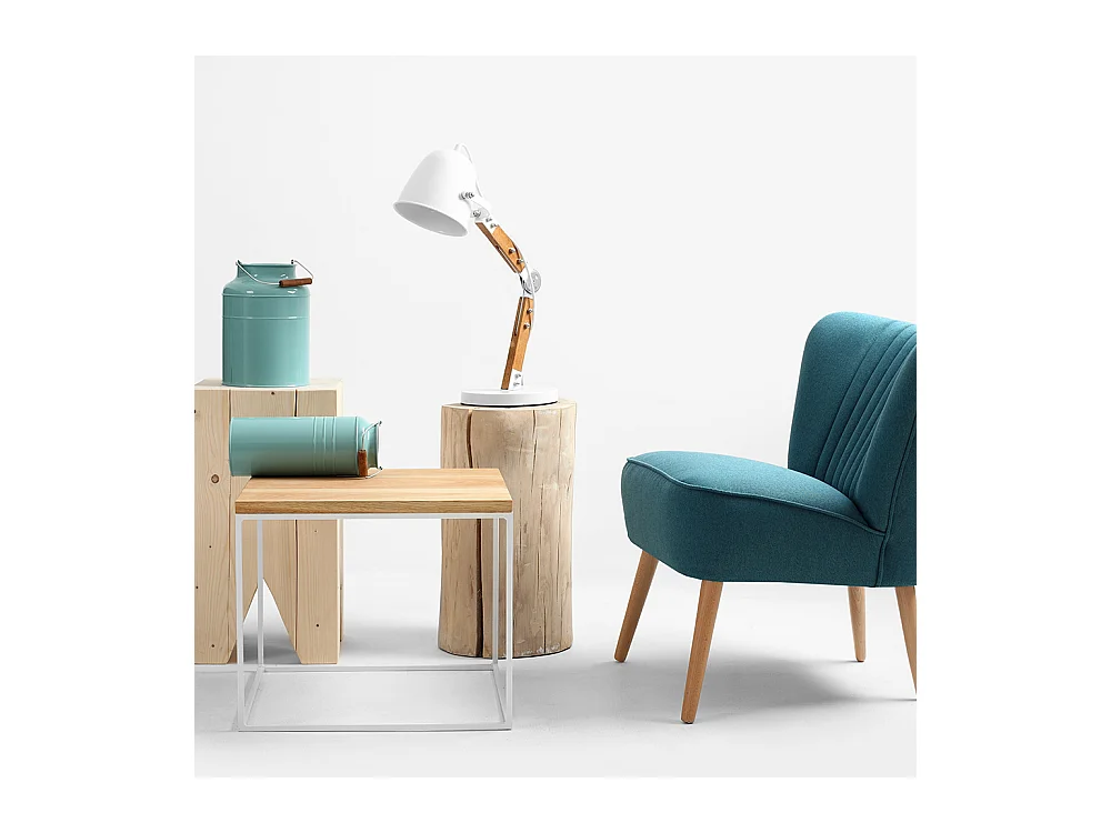 Table basse 50x50x45 cm Chêne blanc Tensio