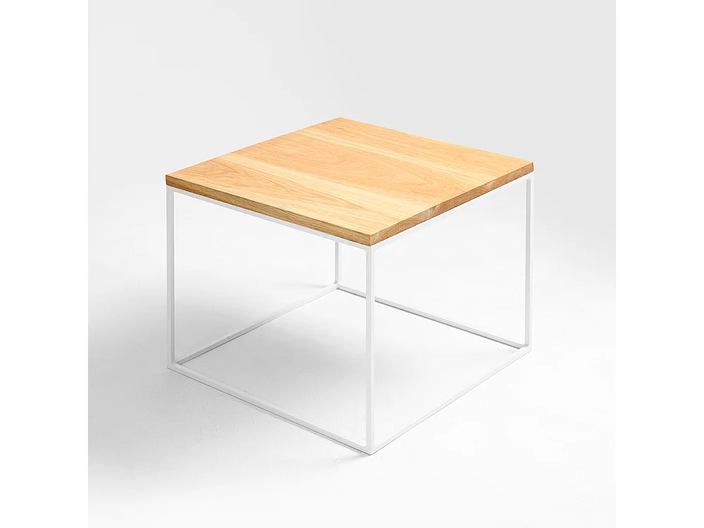 Table basse 50x50x45 cm Chêne blanc Tensio