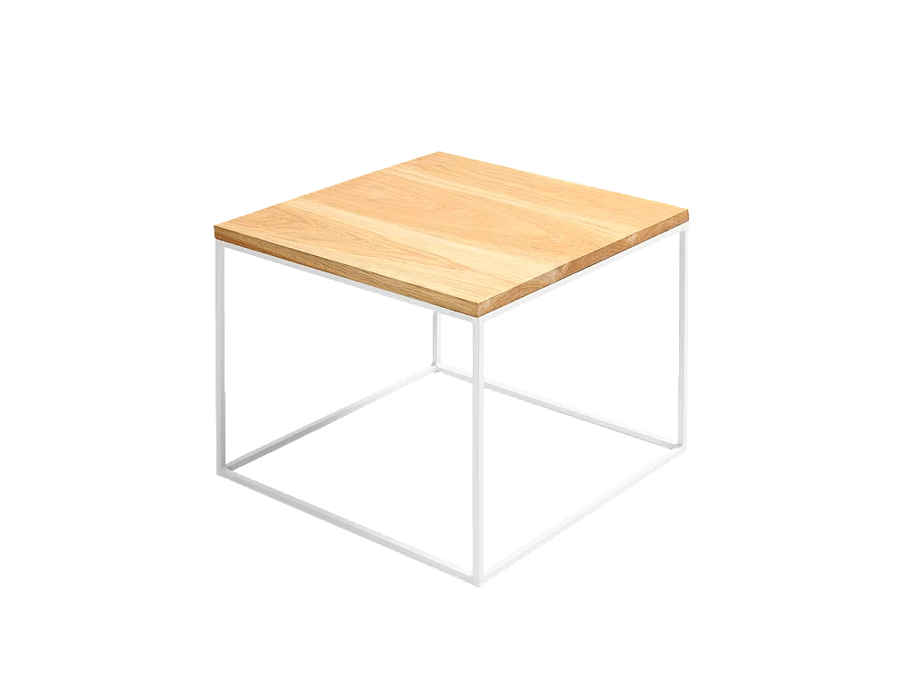Table basse 50x50x45 cm Chêne blanc Tensio