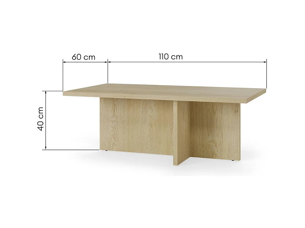 Couchtisch 40x110x60 cm Naturholz Esche