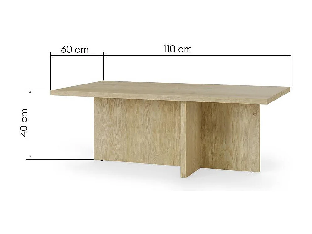 Couchtisch 40x110x60 cm Naturholz Esche
